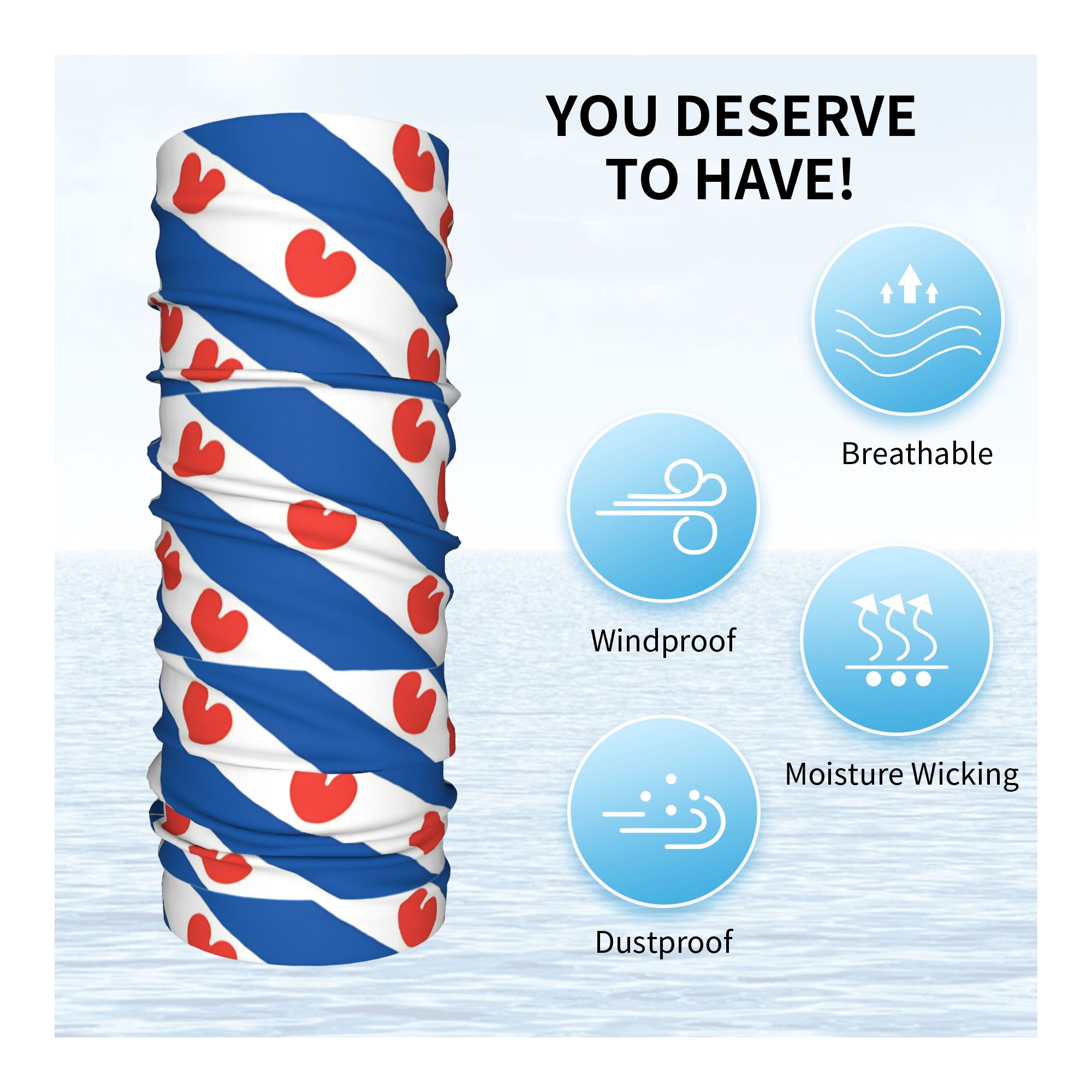 Friesland Flag Bandana  Vintag - огляд і ціна Cycling Face Mask