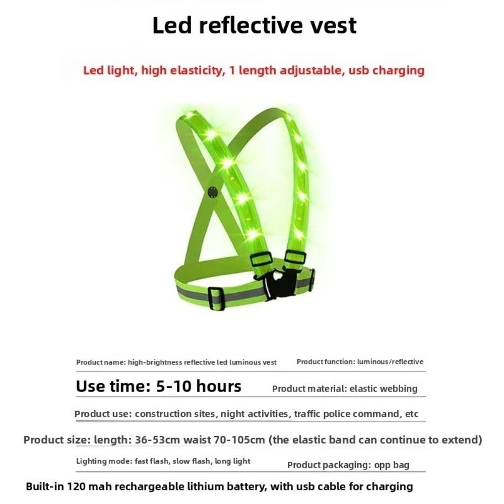 New Polyester LED Safety Vest  - огляд і ціна Reflective Cycling Vest