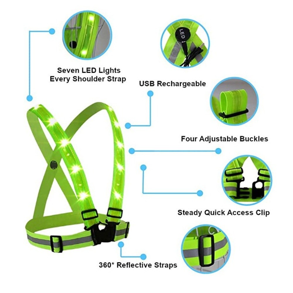 New Polyester LED Safety Vest  - огляд і ціна Reflective Cycling Vest