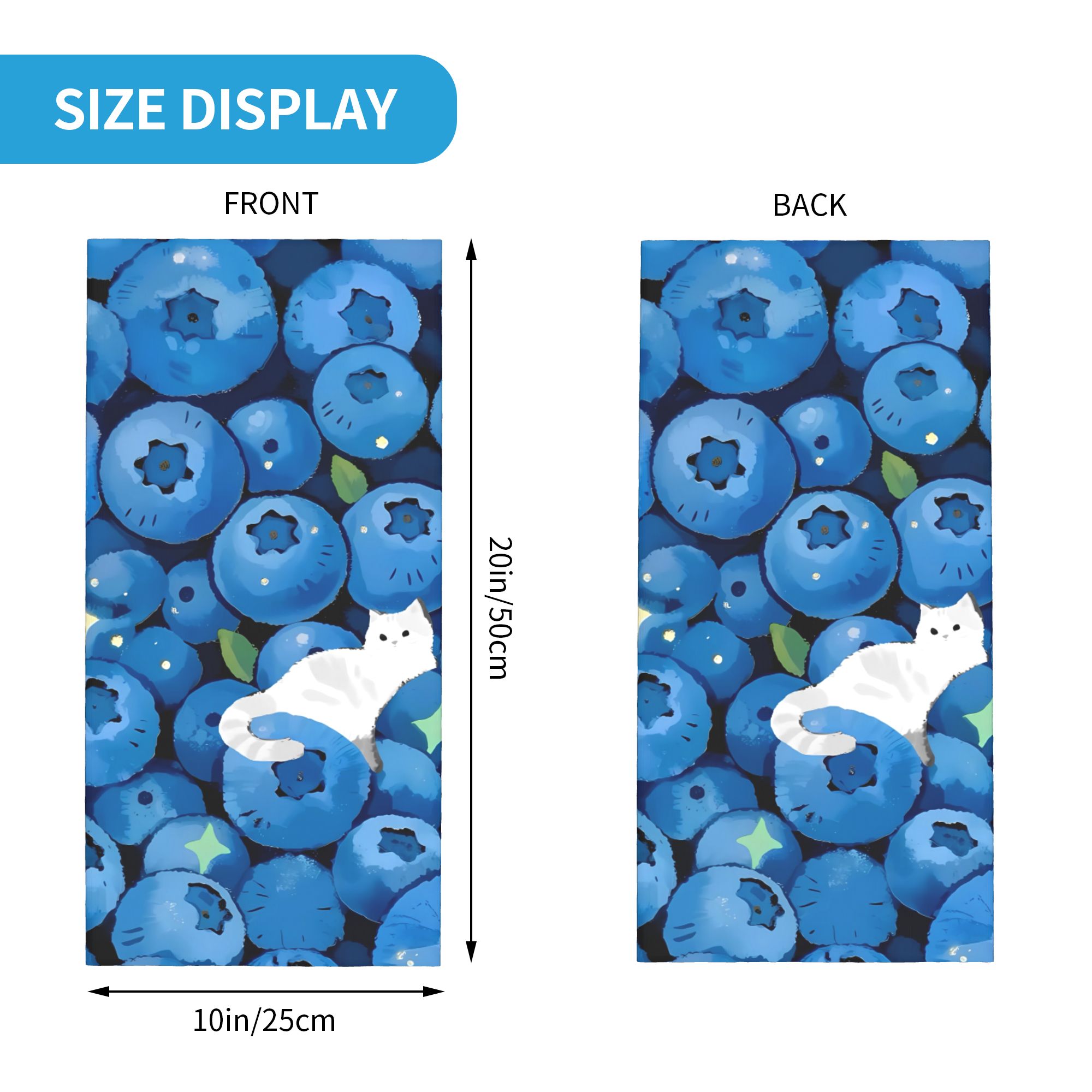 Fruit Print blueberry with whi - огляд і ціна Cycling Face Mask